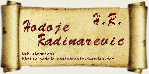 Hodoje Radinarević vizit kartica